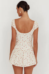 Mirela Cap Sleeve Lace Mini Dress Rose