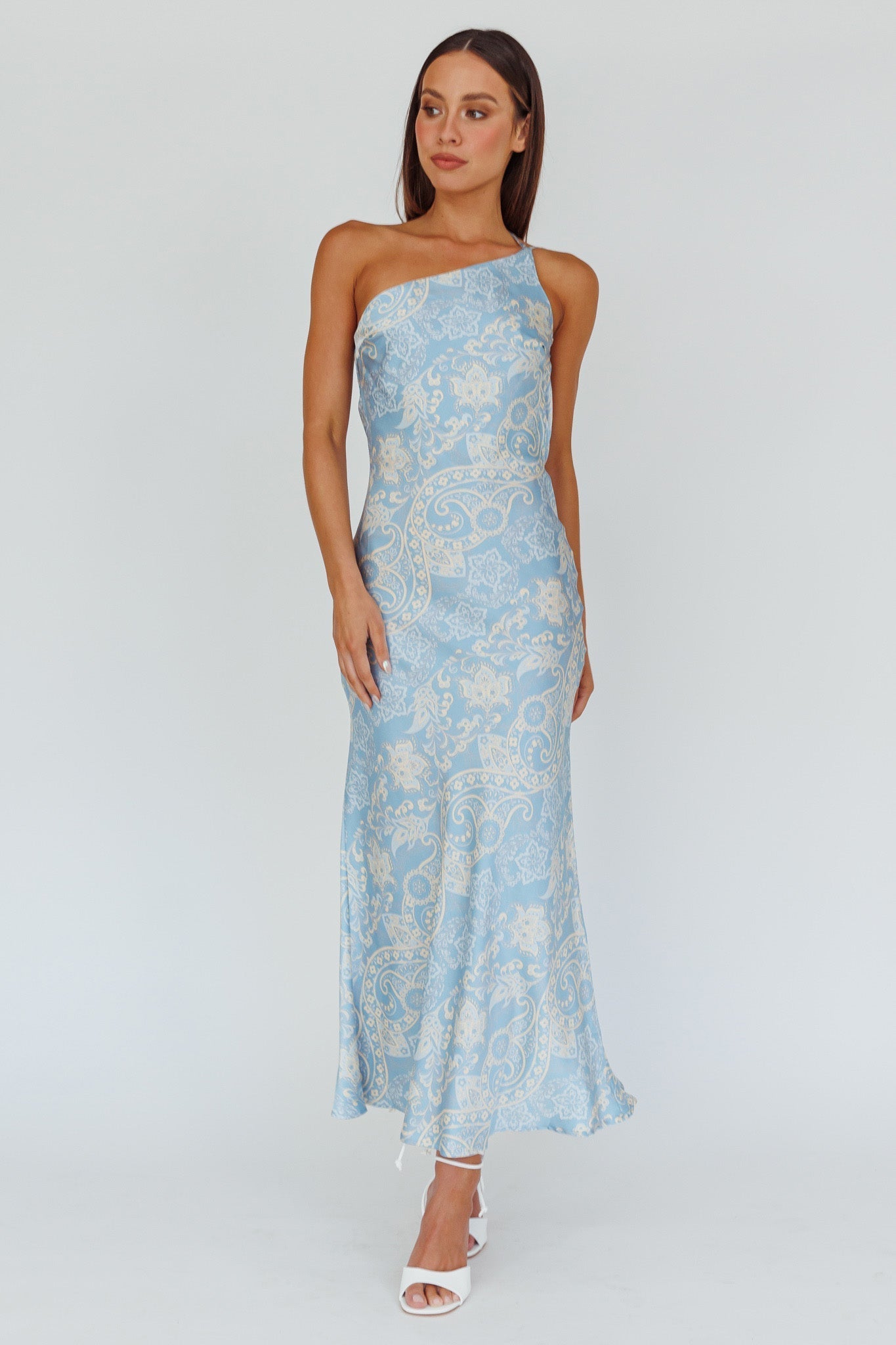 Eloah One-Shoulder Maxi Dress Blue Multi