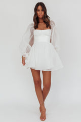 I've Got Sunshine Long Sleeve Mini Dress White