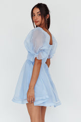 I've Got Sunshine Puff Sleeve Mini Dress Sky Blue