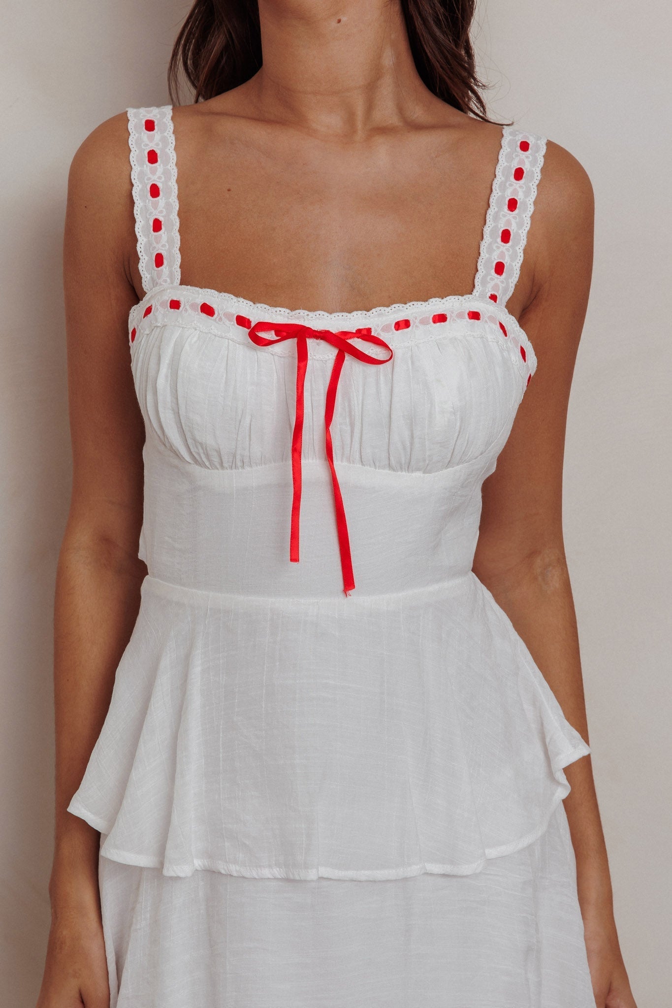 Provence Bloom Tiered Ruffle Maxi Dress Off White