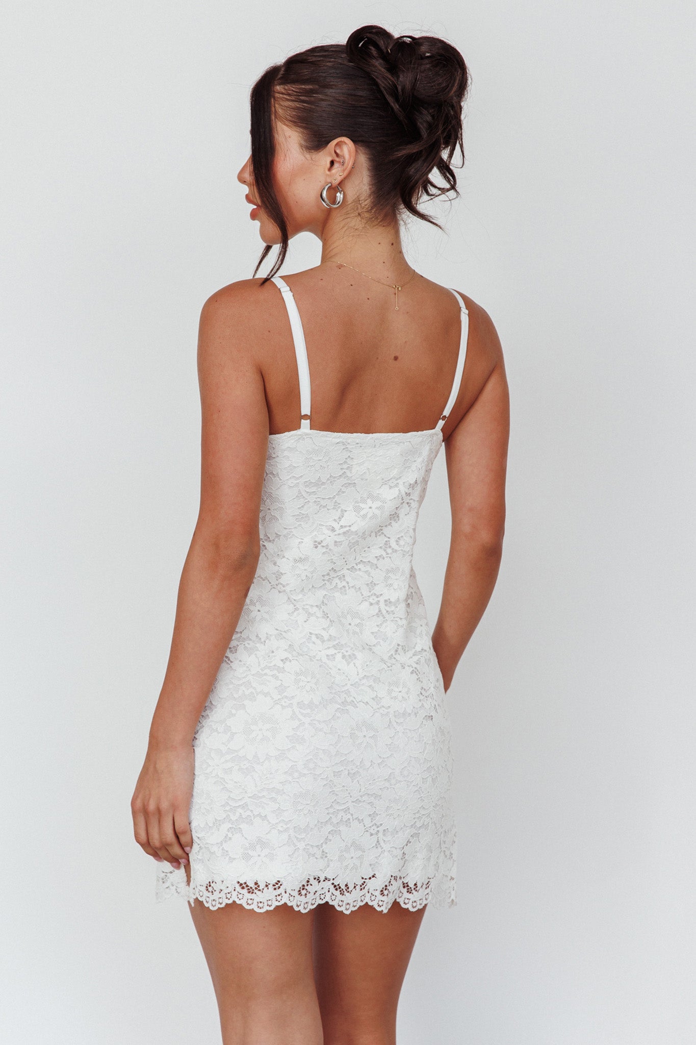 Juniper Moonlight Lace Mini Dress White