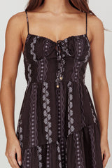 Doe Tied Bust Maxi Dress Black