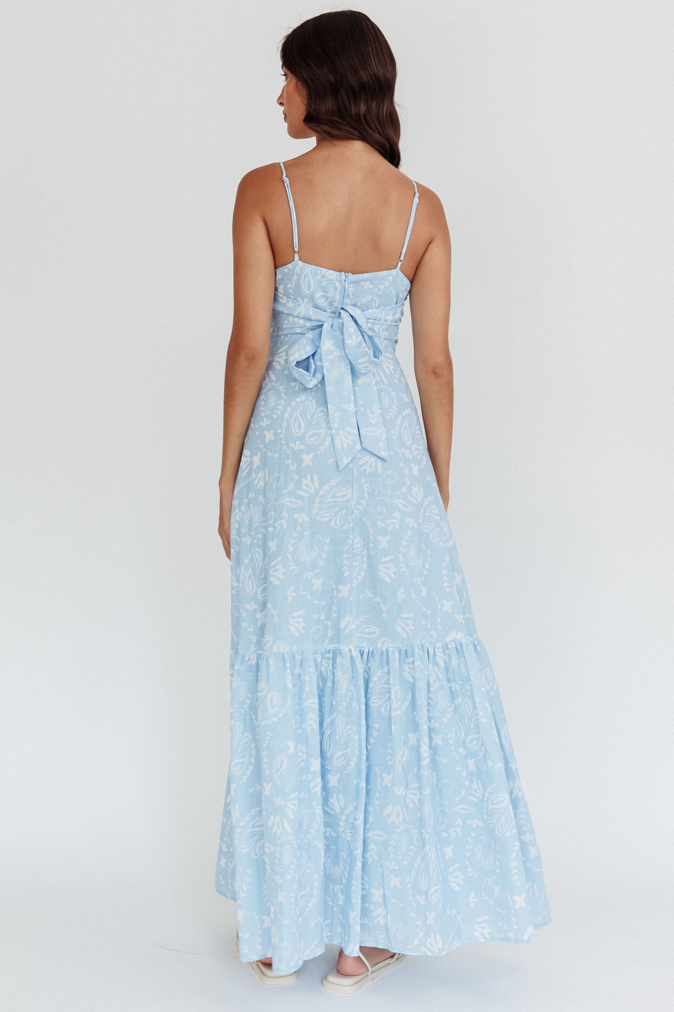 Later Days Cami Strap Maxi Dress Paisley Blue