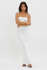 Saving Grace Pearl Strap Maxi Dress Oyster
