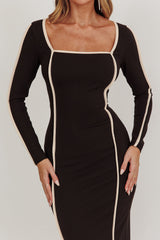 Moonglade Long Sleeve Bodycon Maxi Dress Black