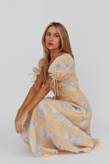 Loveberry Puff Sleeve A-Line Maxi Dress Pumpkin