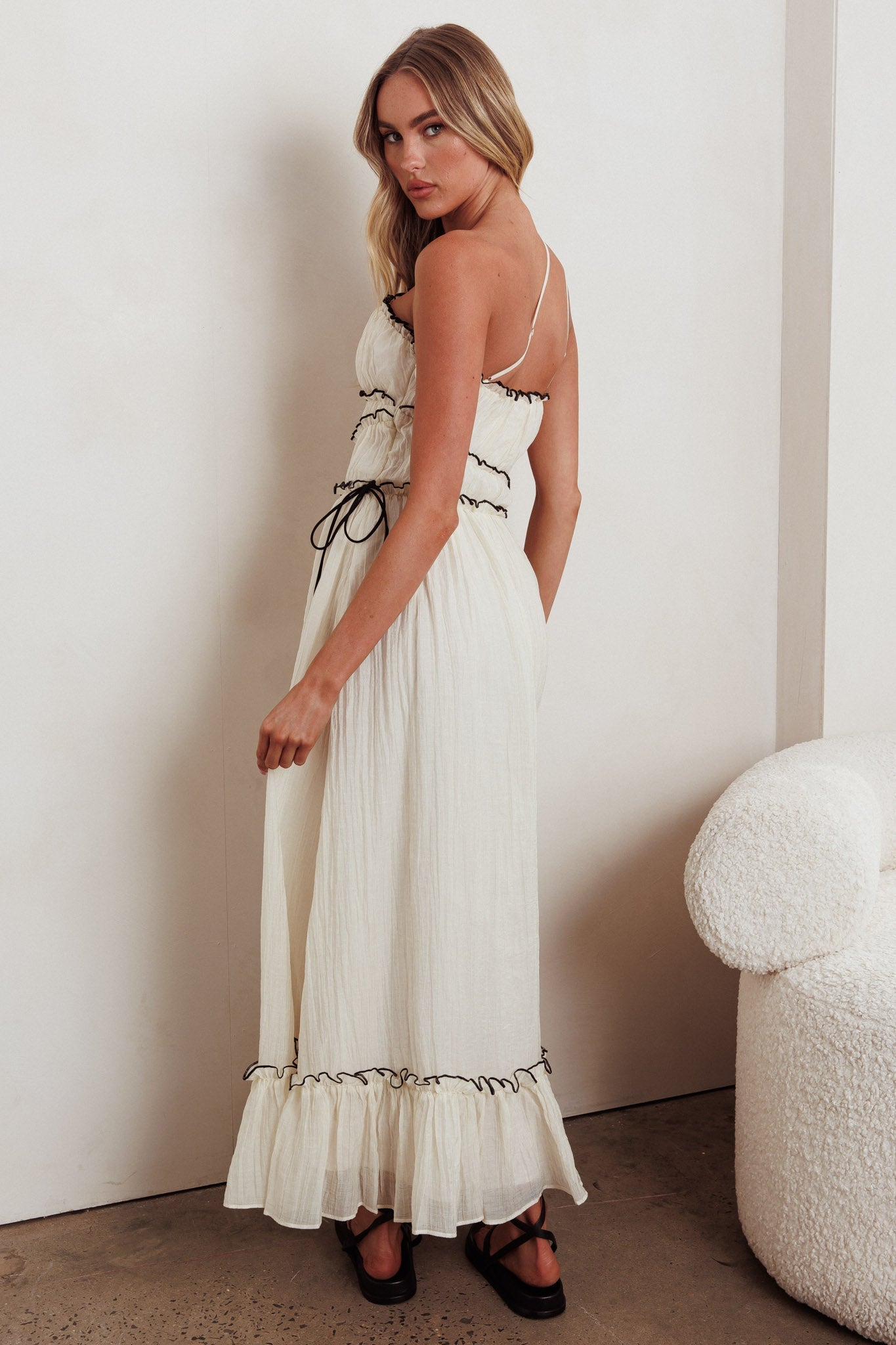 Ballad One-Shoulder Maxi Dress Cream