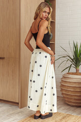 Melbourne Contrast Bodice Maxi Dress Polka Dot Black