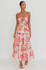Eyona Cut-Out Back Floral Maxi Dress Pink