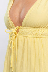 Kylin V-Neck Tied Bust Maxi Dress Lemon