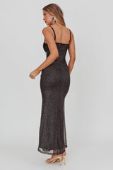 Fortune Bust Tie Maxi Dress Sparkle Black