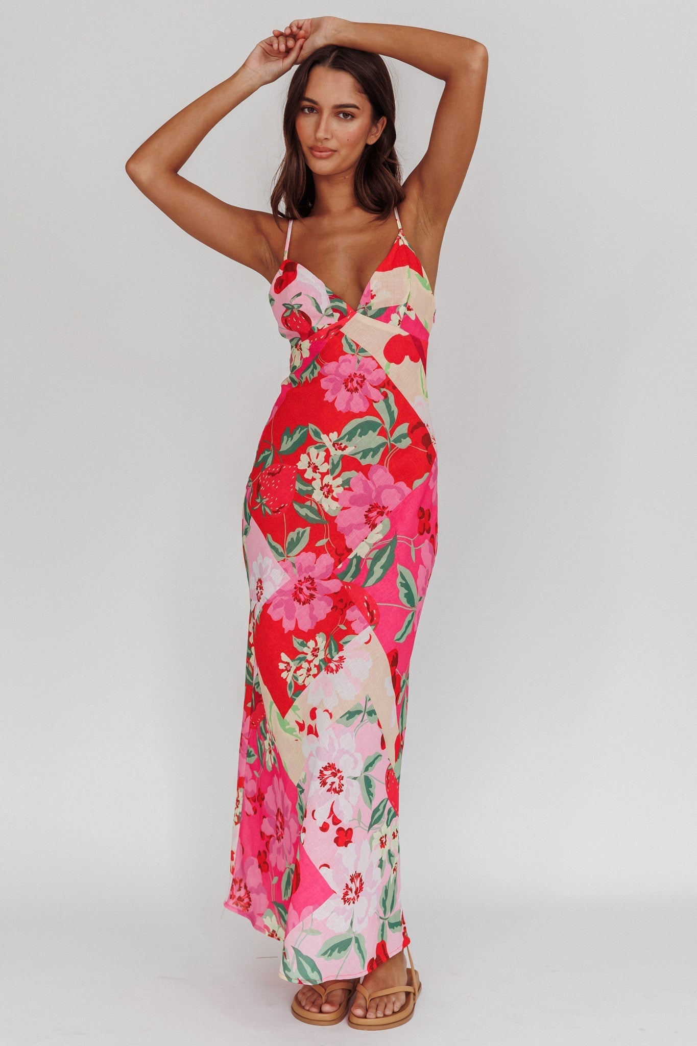 Jaya Floral A-line Maxi Dress Pink