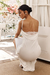 Faren Lace Trim Maxi Dress White