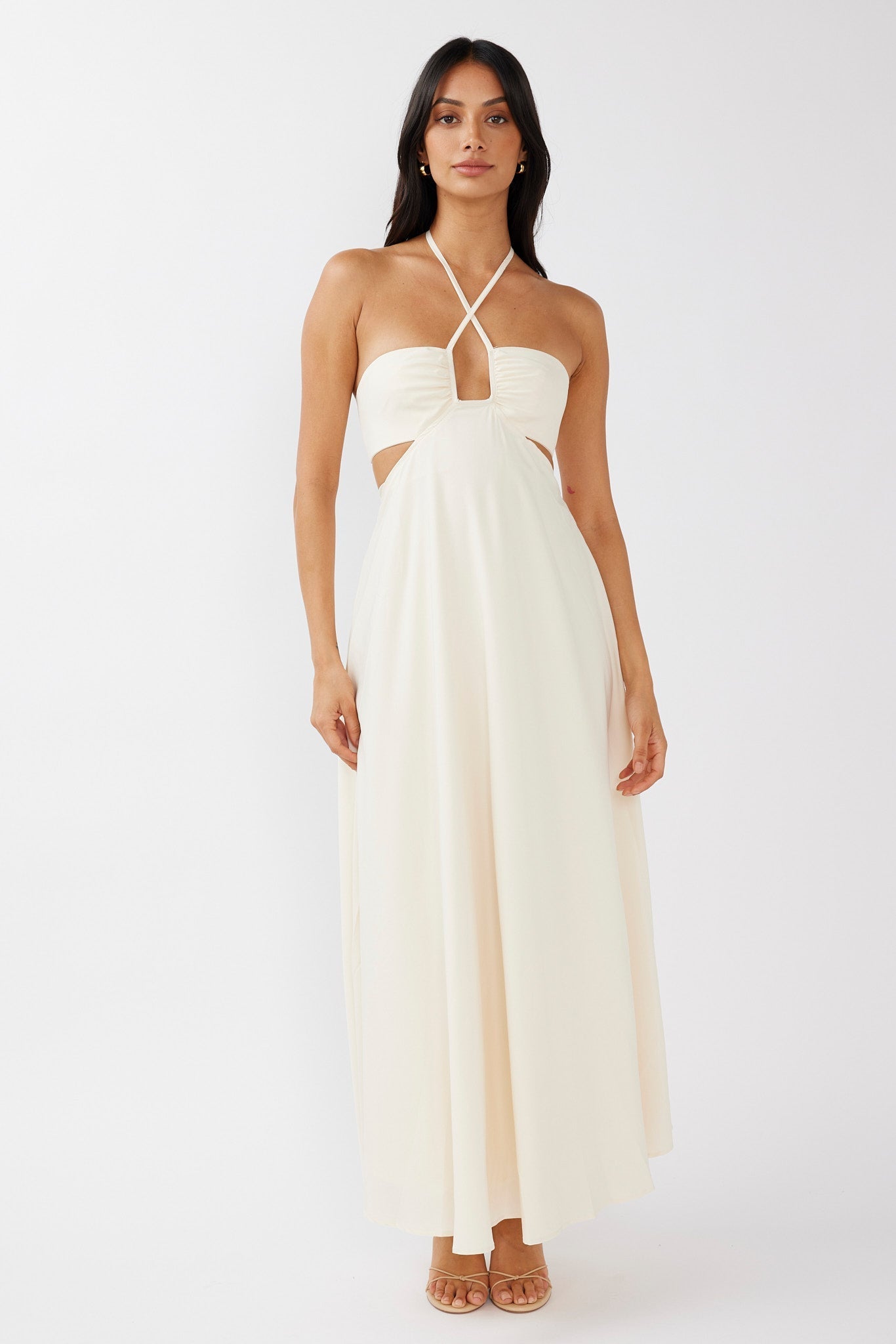 Onika Cut-Out Tied Back Maxi Dress Butter