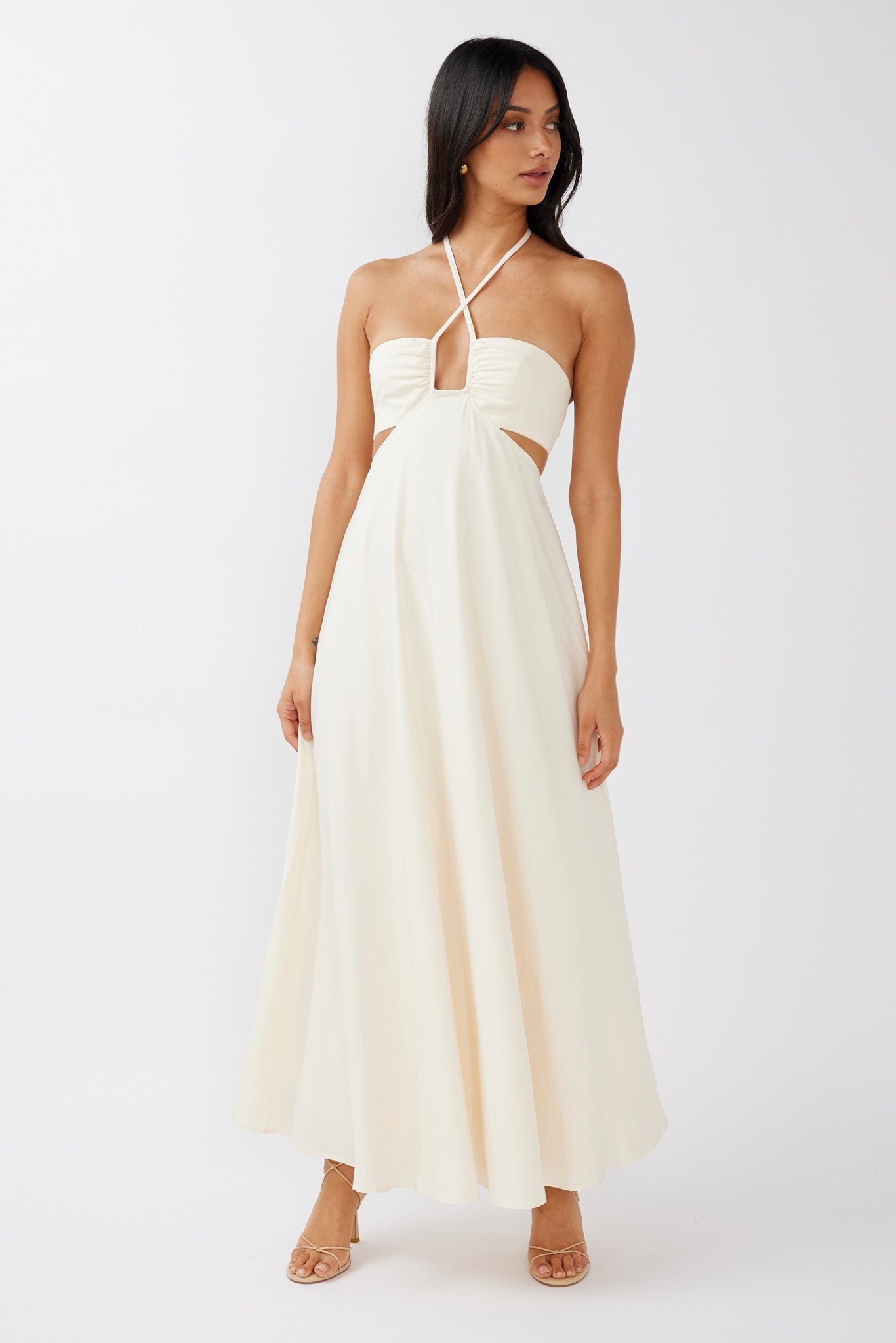 Onika Cut-Out Tied Back Maxi Dress Butter