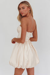 For Love Strapless Balloon Skirt Mini Dress Panna Cotta