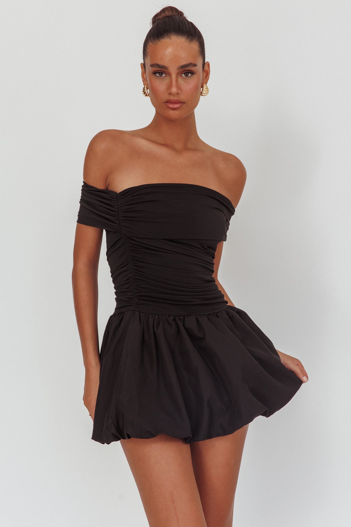Dalayla Off-Shoulder Mini Dress Black