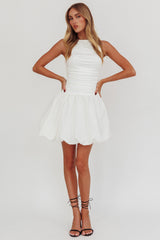 Dalayla Sleeveless Balloon Skirt Mini Dress White